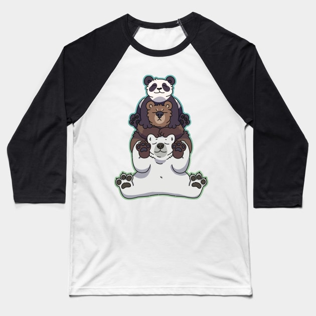 Bear Pile Baseball T-Shirt by goccart